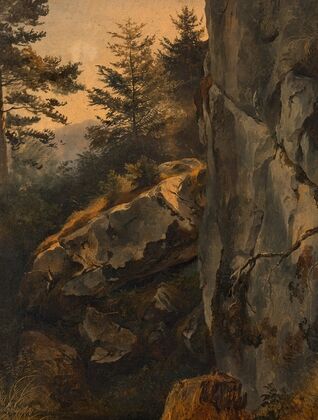 Landschaft mit Felswand (Dürre Wand)