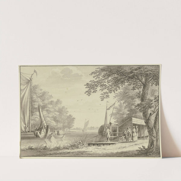 Landschaft mit Fluss und Fischern by Gerard van Rossum