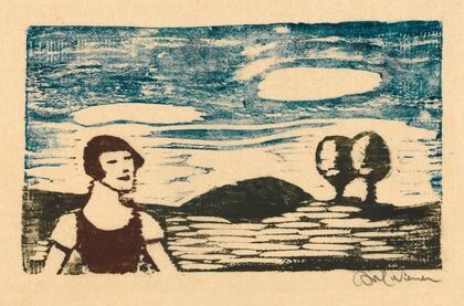 Landschaft mit Frau