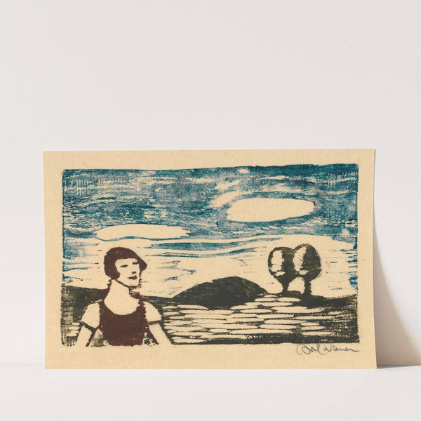 Landschaft mit Frau by Karl Wiener