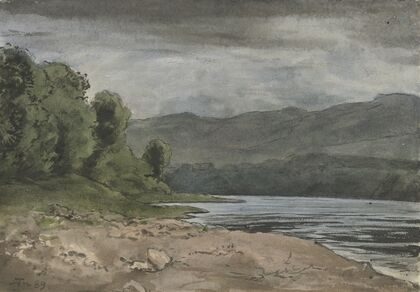Landschaft mit Gewitterwolken