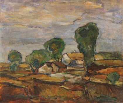 Landschaft mit Häusern und Bäumen (1905)