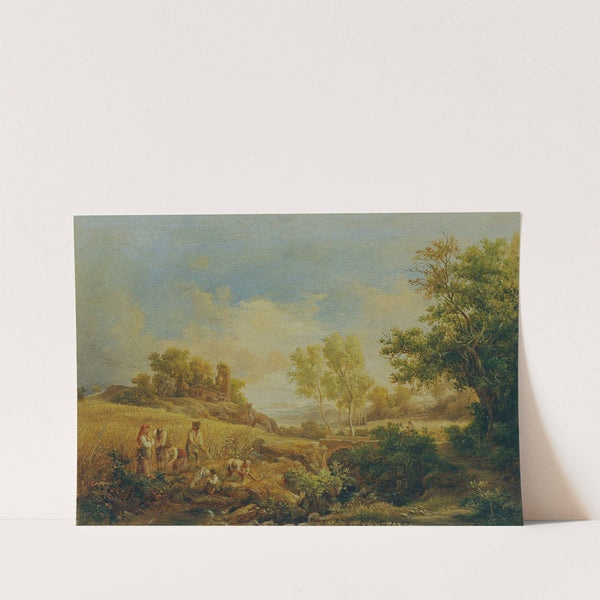 Landschaft mit Heuernte by Károly Markó