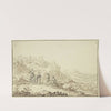 Landschaft mit Hirten und der Flucht nach Ägypten by Pieter Moninckx
