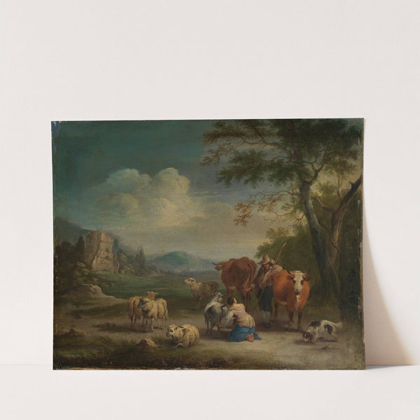Landschaft mit Hirten und gotischer Burgruine by Pieter Bout