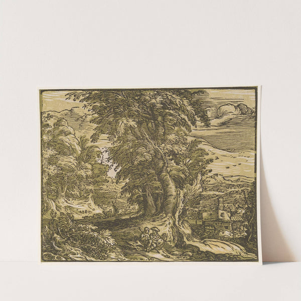 Landschaft Mit Hirtenpaar by Hendrick Goltzius