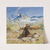 Landschaft mit junger Bäuerin (1900) by Erich Erler