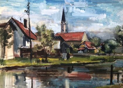 Landschaft mit Kirche