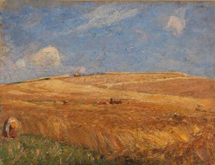 Landschaft mit Kornfeld