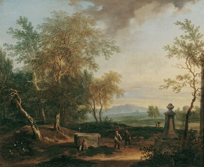 Landschaft mit Postament