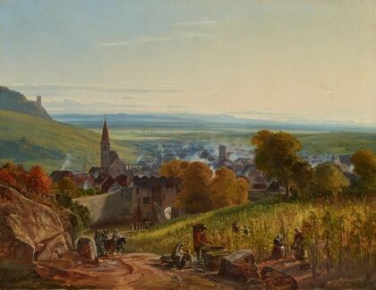 Landschaft mit Reisenden – Blick auf Ribeauvillé im Elsaß (1836)