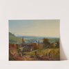 Landschaft mit Reisenden – Blick auf Ribeauvillé im Elsaß (1836) by Christian Ernst Morgenstern