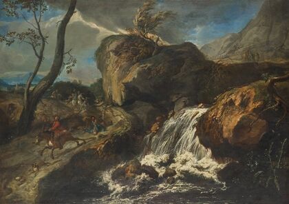 Landschaft mit Überfall