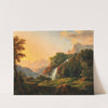 Landschaft mit Wasserfall und Hirten by Johann Nepomuk Schödlberger