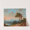 Landschaft mit zwei Reitern und zwei Ruderern by Johann Martin Däubler