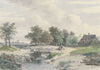 Landschap met bruggetje en figuren voor een boerderij
