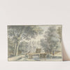 Landschap met een brug waarop een hengelaar (1763) by Gerard van Rossum