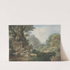 Landschap met herders bij een waterplaats by Jan Willem Pieneman