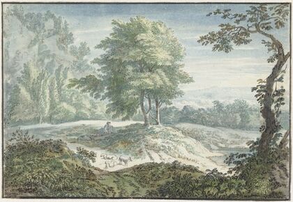 Landschap met schapen