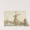 Landschap met windmolen by Jan Hulswit
