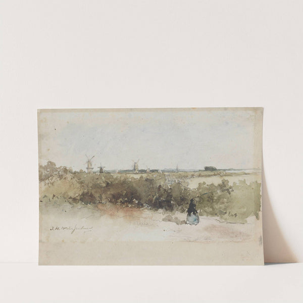 Landschap met windmolens (1834 - 1903) by Johan Hendrik Weissenbruch