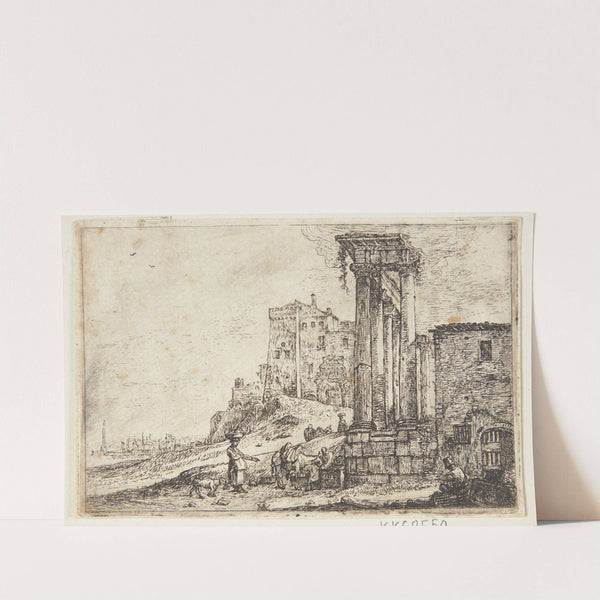 Landskab med en kolonnade by Thomas Wijck