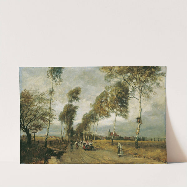 Landstraße mit Birkenallee by Hugo Charlemont
