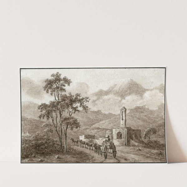 Landweg met kerkje in de omgeving van Perpignan by Otto Howen