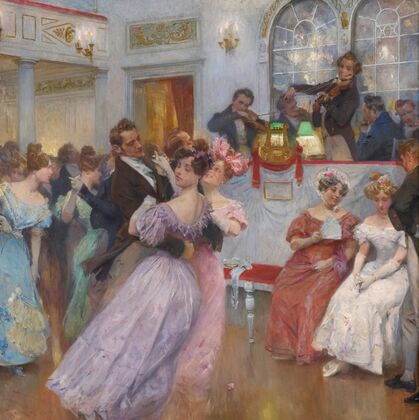 Lanner und Strauß mit Kapelle bei einem Ball (1906)