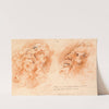 Laocoon. Two studies of Laocoon&#039;s face, one seem en face from below, and the other in profile to the left by Willem Panneels