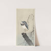 Lapwing on tree stump by Ohara Koson