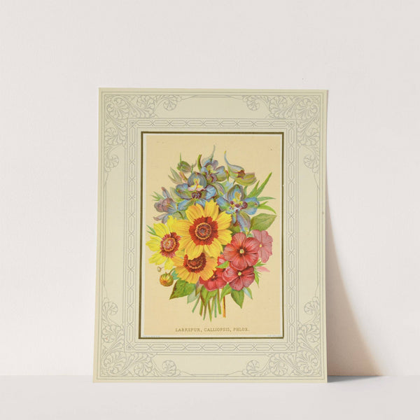 Larkspur, Calliopsis, Phlox by Marcus Ward &amp; Co