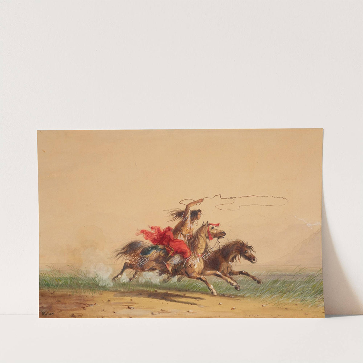 Lassoing Wild Horses by Alfred Jacob Miller