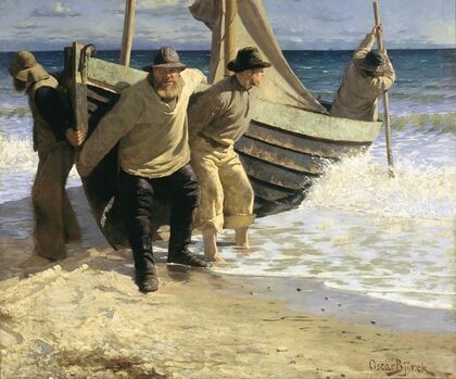 Launching the boat. Skagen