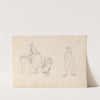 Laundry; standing human figure (Probably 1838 or 1839) by Adolph Tidemand