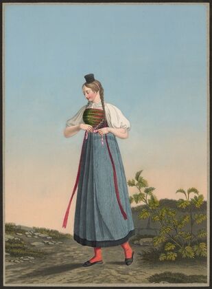 Laurette Ackermann, Jeune campagnarde de Hallau, Canton de Schaffhouse (1825-1830) — size preview