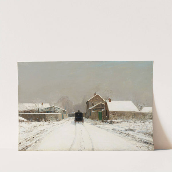 L&#039;Avenue de Neuilly on a Winter Day by Luigi Loir
