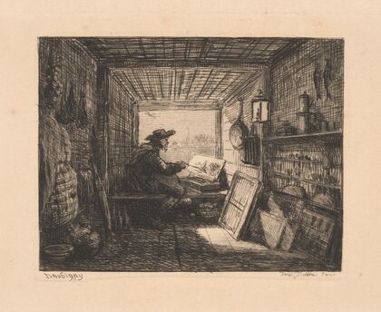 Le bateau atelier (The boat studio) (1861)