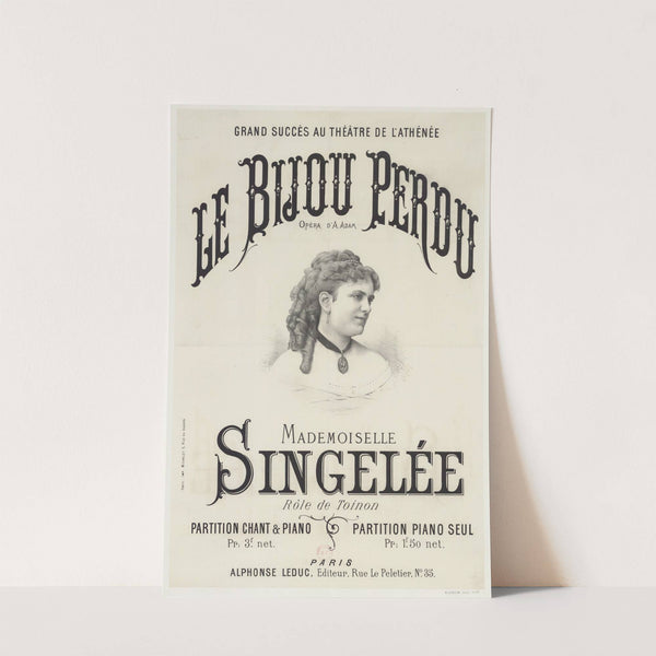Le bijou perdu, opéra d&#8217;A. Adam. Mademoiselle Singelée, rôle de Toinon (1872) by Imp. Michelet
