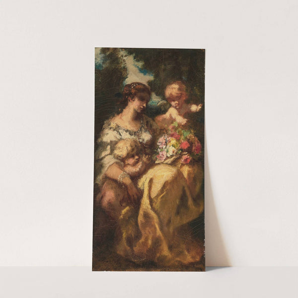 Le Bouquet, ou Comblée de fleurs et d&#8217;amour (1847) by Narcisse-Virgile Diaz de La Peña