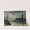 Le Canal De L&#039;ourcq, L&#039;église Saint-Christophe, Vue Du Quai De La Marne. Effet De Lune by Stanislas Lépine