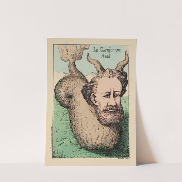 Le Capricorne Assi. Quand Dame Nature créa Cet animal, elle oublia Ses pattes (1871) by H. Nérac