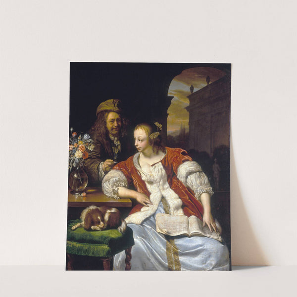 Le chant interrompu; portrait de l&#039;artiste et sa femme by Frans van Mieris the Elder