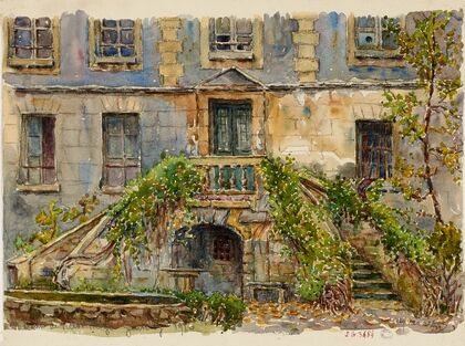 Le château de Victor Hugo à Gentilly côté du jardin (1916)