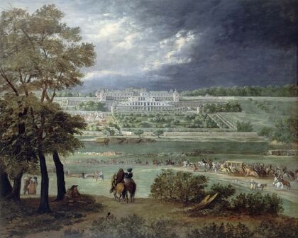 Le Château Neuf de Saint-Germain-en-Laye et les jardins, vus de la rive droite de la Seine (1664 - 1665) — size preview