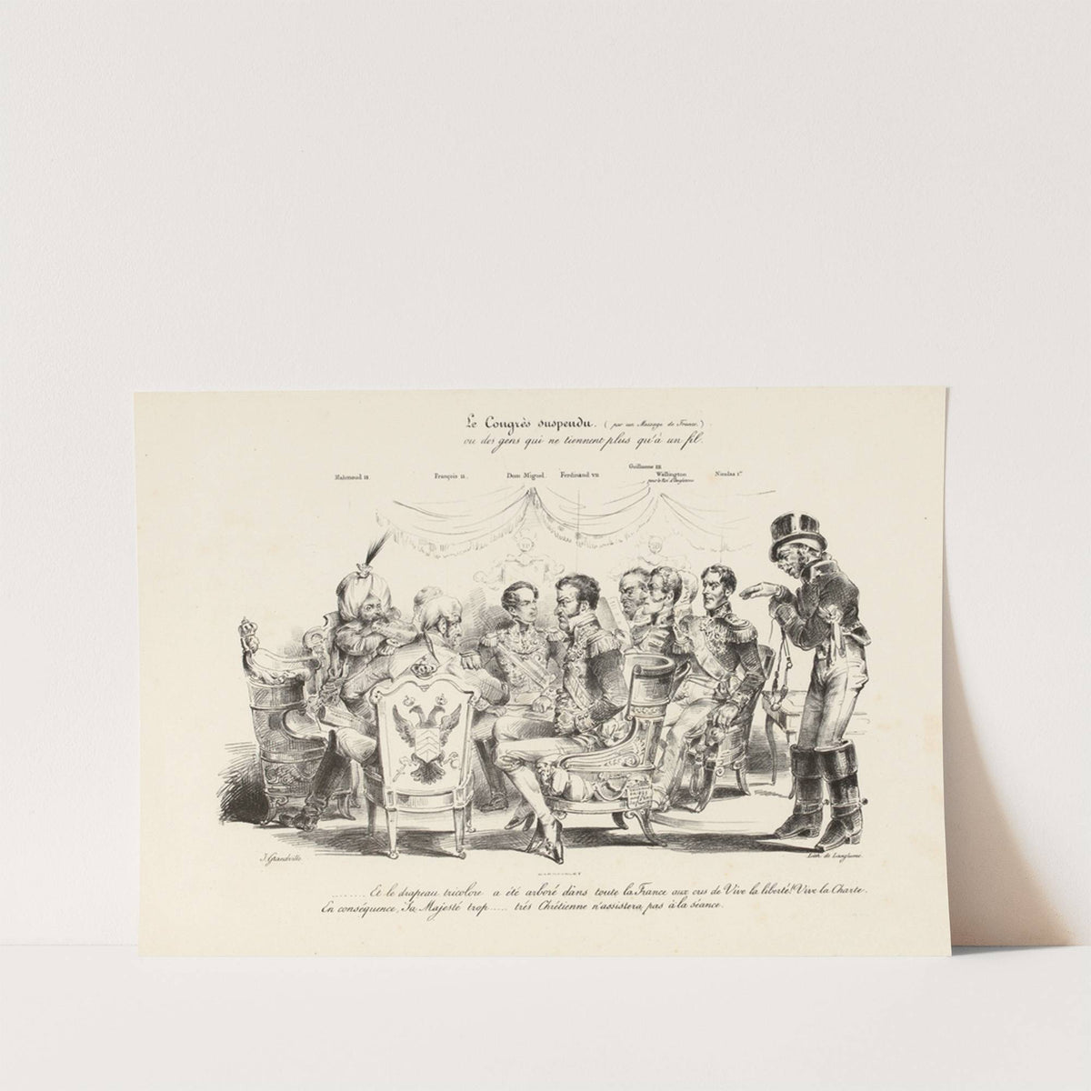 Le Congrès suspendu (1830) by J. J. Grandville