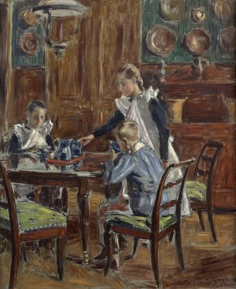 ‘Le déjeuner du matin’ ; Les enfants de l’artiste dans la salle à manger de Fère-en-Tardenois