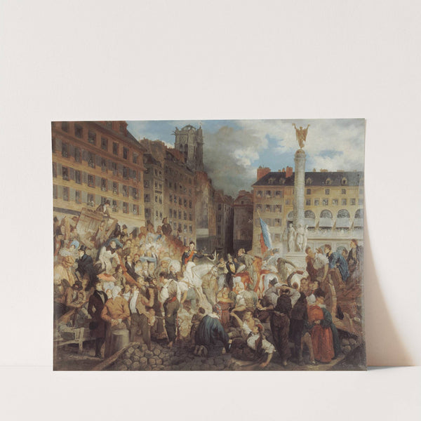 Le duc d’Orléans, se rendant à l’hôtel de ville, traverse la place du Châtelet, le 31 juillet 1830 (1830) by Prosper Lafaye