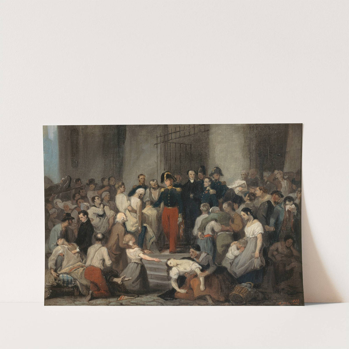 Le duc d'Orléans visitant les malades de l'Hôtel-Dieu pendant l'épidémie de choléra, en 1832 by Alfred Johannot