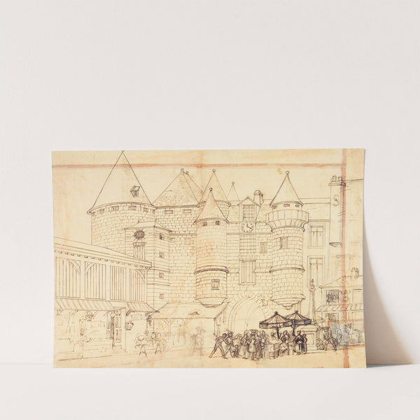 Le Grand Châtelet un jour de Carnaval. by Auguste-Sébastien Bénard